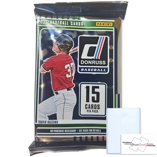 2025 Panini Donruss Baseball Blaster Pack/Box Trading Cards + Toploader(s) + StreetCards Magnet! (Pack w/ 15 Cards + Toploader)