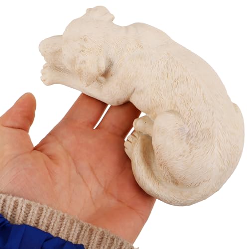 Lápida para mascotas de resina beige SHINEOFI, estatua memorial de perro duradera para jardín 5