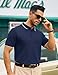 Cotrasen Polo Shirts for Men Short Sleeve Dual Tipped Collar Polo Shirt 3 Buttons Classic Fit Casual Golf Shirts Navy Blue XL