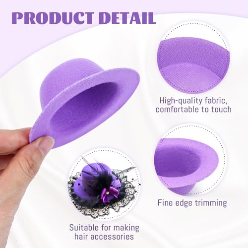 inSowni 10 Pieces 8cm Small Mini Fascinators Hats DIY Project Craft Formal Tea Party Tops Hats Hair Accessories for Baby Girls Toddlers Kids Dolls3
