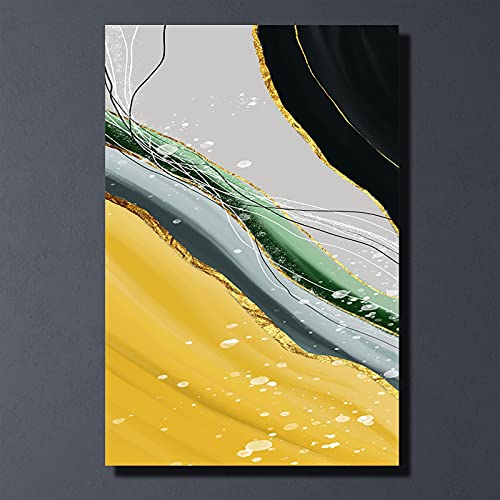 Lienzo abstracto dsdsgog de alta definición con trazos oro 2