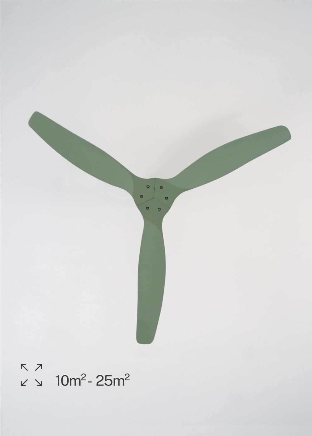 CREATE / WINDCALM M/Ventilateur de plafond ABS vert sauge avec télécommande / 40W, Silencieux, Ø132 cm, 6 vitesses, minuterie, fonction été-hiver
