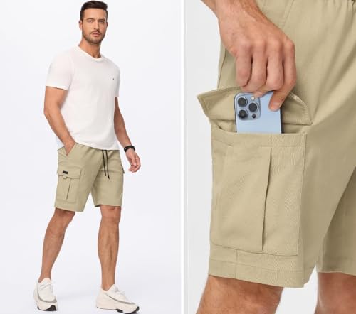 Image of Vogaan Men's Cotton Blend Multi Color Cargo Shorts | Regular Fit | 5 Pocket Casual Utility Shorts