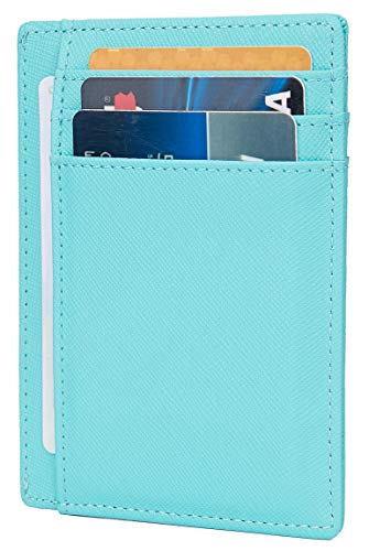 Leather RFID Blocking Minimalist Credit Card Holder Slim Pocket Wallets for Men Women