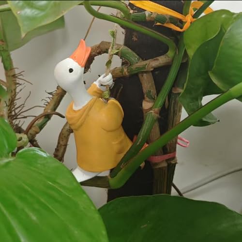 Canard escalade décoratif résine anti-UV pour embellir un jardin ou mur triste