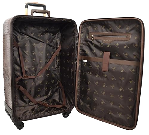 Valise à roulettes crocodile marron pour vos séjours de deux semaines - 4
