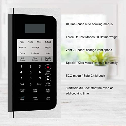 SMETA-Over-The-Range-Microwave-Over-The-Range-Microwave-with-Vent-17-Cu-Ft-30-Inch-1000W-Over-the-Stove-with-Exhaust-Fan-Stainless-Steel-Under-Cabinet-Bottom-Light-Safe-Child-Lock-for-RV