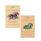 Generisch Glücksbringer-Kristallpferd – Symbol für Stärke und Neubeginn, Glücksbringer-Kristallfigur 2026 (Jahr des Pferdes), Figur aus klarem Kristall mit Karte, für Freunde und Families (01#+02#)
