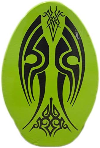 Rubber Top Wooden Skimboard with Slip Free Grip (No Wax Needed!) (Green, 36 Inch)