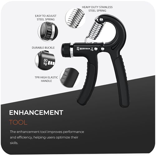 2 Pack Hand Grip Strengthener, 5-60kg Adjustable Hand Gripper Strengthener, Forearm Strengthener and Hand Strengthener for Musicians Athletes and Hand Injury Recovery - Image 3
