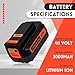 2Packs 3000mAh 40V LBX2040 Replacement Battery and Charger Compatible with Black and Decker 40 Volt Battery Lithium LBX2040 LBXR36 LBXR2036 LST540 LCS1240 LBX1540 LST136W Cordless Power Tool (Orange)