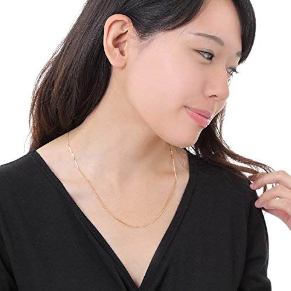 Amazon | 喜平ネックレス K18 18金 2面(5g-50cm)引輪 6mmLプレート 2面
