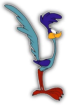 Roadrunner Cartoon - Sticker Graphic - Auto, Wall, Laptop, Cell, Truck Sticker for Windows, Cars, Trucks