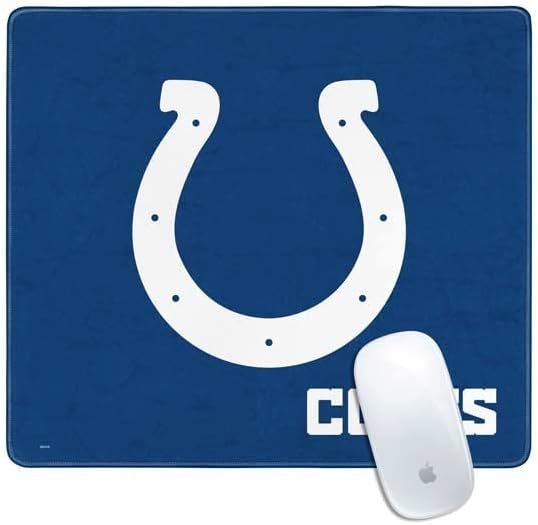 Skinit Medium Gaming Mouse Pad - Officially Licensed Indianapolis Colts Design with Stitched Edges, Waterproof, Non-Slip Rubber Base, Desk Mat for Keyboard & Mouse, 17.7" x 15.75" inches