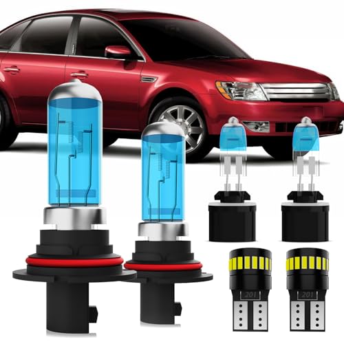 Image of Headlight Bulbs License Plate Lights Fit For Ford Taurus 1992-2007, 9007 High Low Beam + 880 Fog Lights Halogen Light Bulb + License Plate Lights, Pack of 6