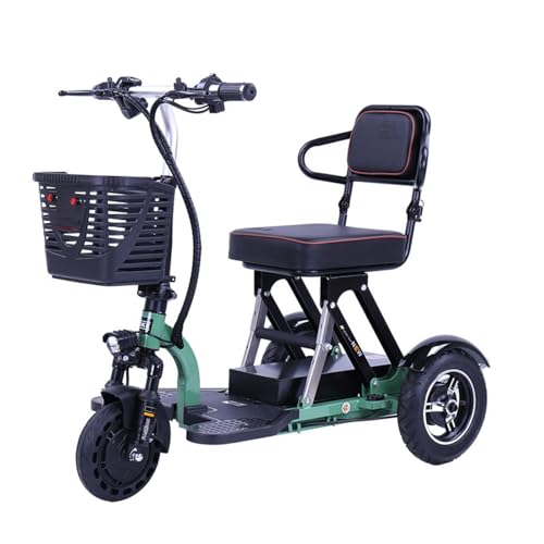 MZYZPPBD Elektro Dreirad Für Senioren Elektrischer Rollstuhl Rollator Elektrisch Elektromobile Faltbar Leichter Reisemobilitätsroller Mit Ladegerät Und Korb 3-Rad-Reisemobilitätsroller,04