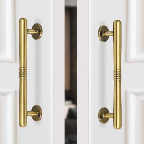 Image of Plantex Door Handle /Stainless Steel Main Door Handle /8 Inch Pull-Push Handle /3 Years Warranty Pack of 2 (S-142, Brass Antique)