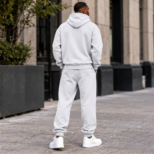 Elneeya Sweatsuits for Men Oversized Jogger Sets Fall Sport Two Piece Set - image 4