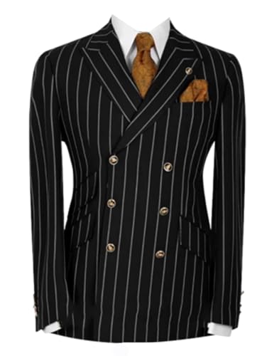 Manteau de fête pour homme blazer rayé croisé veste costume