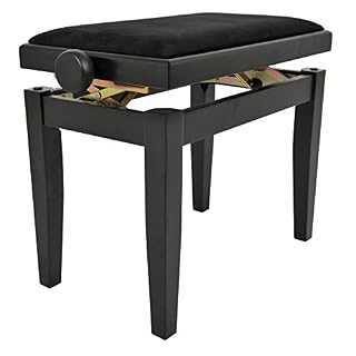 NAVARREZ Banquette pour Piano Elegance noir mat, réglable en hauteur, NV40 - Les Beatles, Paul McCartney, John Lennon, RIngo Starr, George Harrison