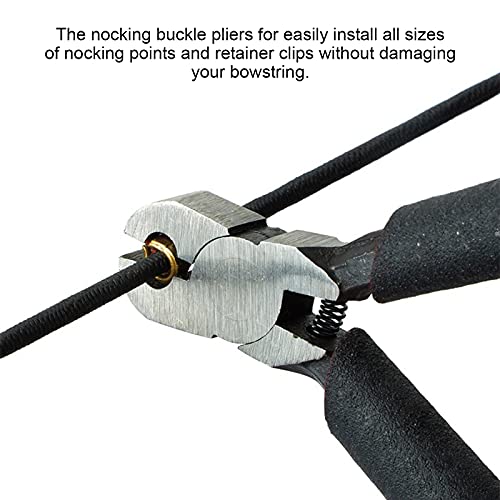 Pwshymi Bow String Nocking Point Sets Archery Bow String Nocking Points Brass Buckle Clip Pliers T Shape Measurement Ruler Set for Archery Sportinggoods - Image 4