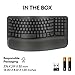Logitech Wave Keys for Business, Wireless Ergonomic Keyboard with Cushioned Palm Rest, Secure Logi Bolt Technology, Bluetooth, Compatible with Windows/Mac/Chrome/Linux - Graphite