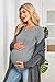 OUGES Womens Stretchy Wool Blend Long Puff Sleeve 2 Packs Maternity Shirts Casual Side Ruched Pregnancy Must Haves Fashion Blouse Tops Fall Maternity Clothes 2025(Black, Gray,XL)