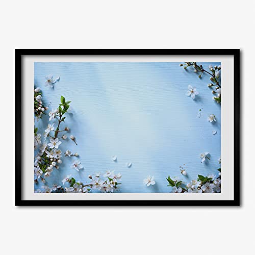 Tableau moderne fleurs de cerisier 70x50 cm pour salon et chambre zen