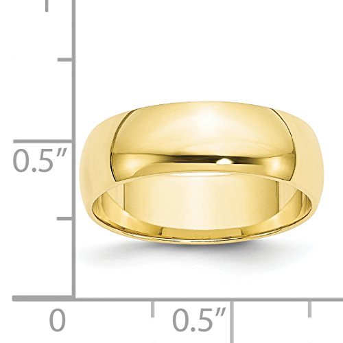 Solid 10k Yellow Gold 6 mm Rounded Wedding Band Ring3