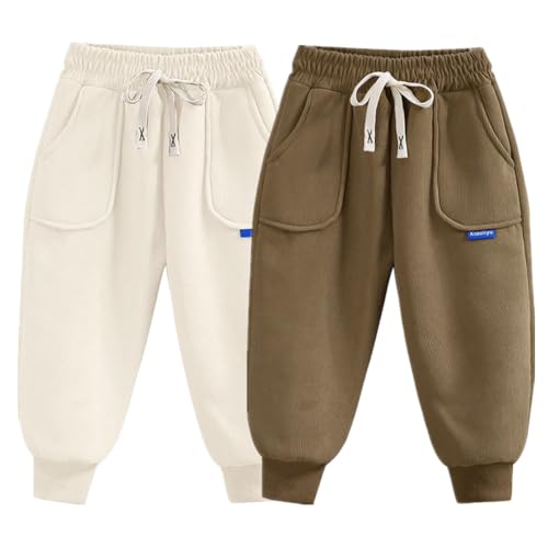 Lot de 2 pantalons d'hiver en polaire pour enfant de 1 à 11 ans