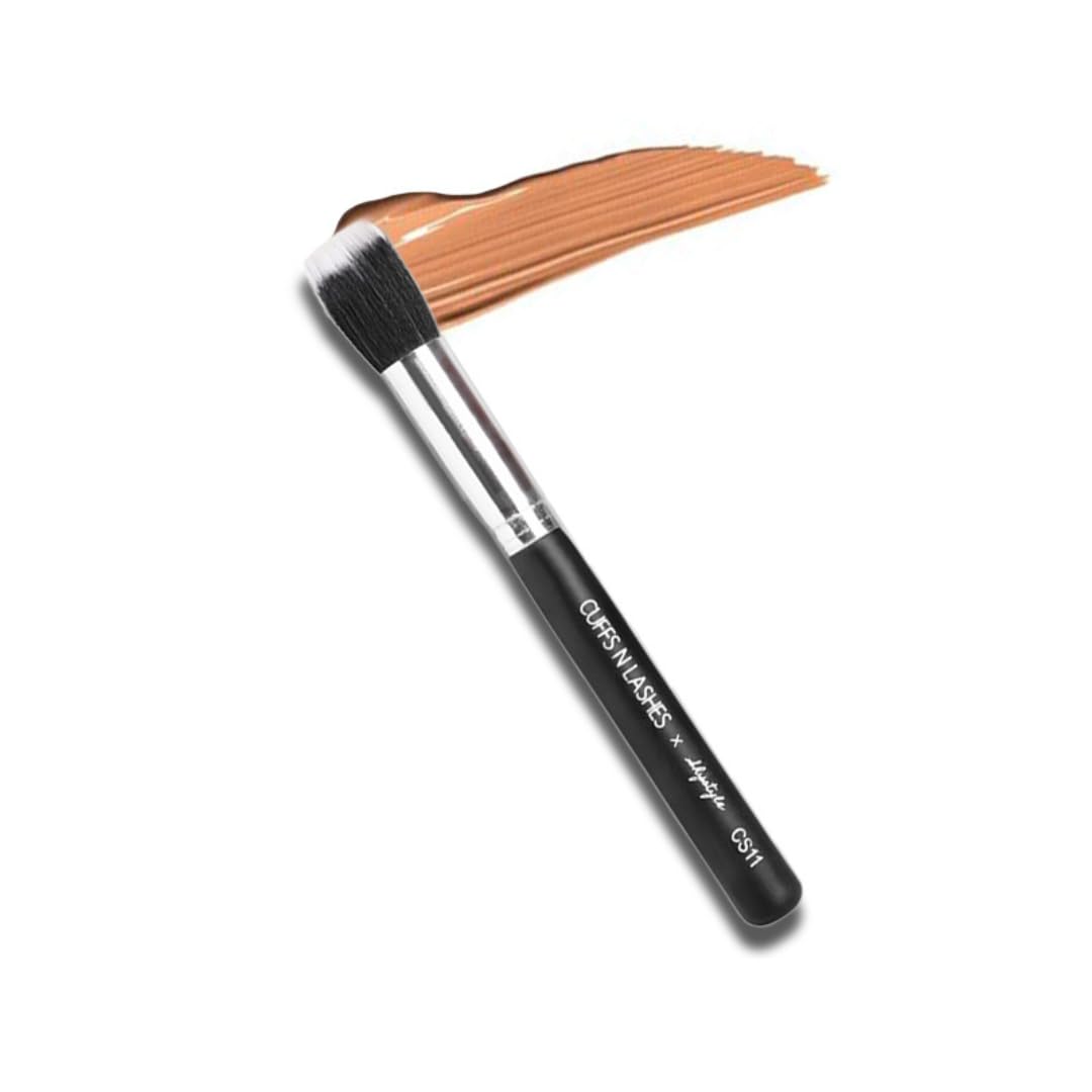 Cuffs N Lashes X Shystyles CS11 Stippling Brush – Professional Makeup Brush | High-Performance Soft Bristles | Vegan Cruelty-Free | Handmade in India for Airbrushed Finish - Image 2 thumbnail