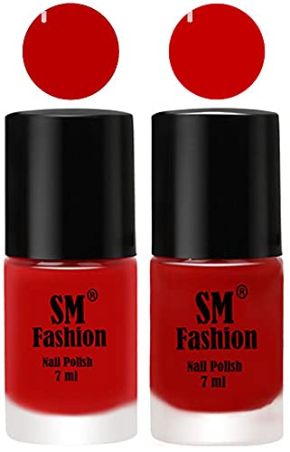Image of Long Lasting Nail Polish | Nail Paint Combo 7 ml Each) - Set of 2 Red-Orange