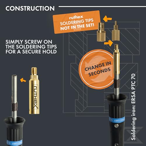 Image of ruthex 2x Soldering Tip adapter for ERSA series 832, 842 & 102 - Soldering Iron Tip compatible with ERSA Soldering Iron i-Tool Pico, PTC 70 for inserting threaded inserts in 3D printing