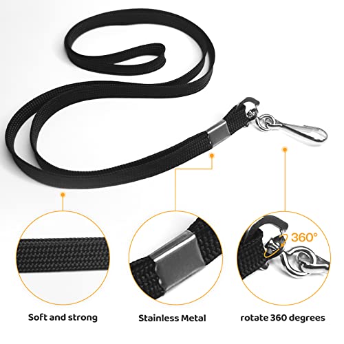 2 Pack Id Card Badge Holders With Black Durable Cruise Lanyard, Vertical Waterproof Clear Extra Thick Plastic Name Tags For Office, School, Students, Teachers, Adults, Business, Kids, Conferences #TOP3