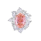 Skcess Anillo de compromiso de boda de platino de 9 K/14 K/18 K/Pt950, anillo de moissanita de girasol con piedras preciosas rectangulares de 10 x 14 mm para mujer, 25.5 (7.5 USA), Oro blanco de 9