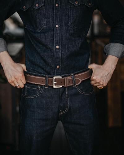 Image of CHAOREN Full Grain Leather Belt for Men, Work Belts for Men Heavy Duty, Daily Wear for Jeans Pants