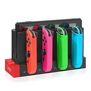 Charging Dock Compatible with Nintendo Switch & OLED Model Joycons, Joycon Controller Charger Dock Station for Charges up to 4pcs Joypad, Charging Stand Station for Nintendo Switch/OLED Model