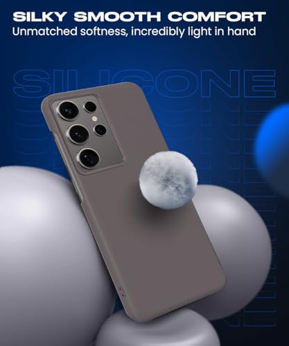 Image of WOW IMAGINE Slim Frameless Back Cover for Samsung Galaxy S24 Ultra 5G | Ultra Thin Lightweight Design & Camera Protection | Soft Matte Silicone Flexible Mobile Case (Grey)