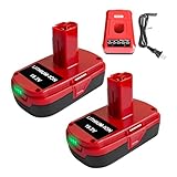 BTYQUANHER 2Pack 19.2V 4.0Ah Replacement Battery and Charger Kit for Craftsman 19.2V Battery Craftsman Lithium Battery Craftsman C3 XCP 130279005 1323903 130211004 11045 with 19.2V Battery Charger