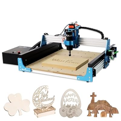WolfPawn 4040 PRO CNC Router Machine,3-Axis All-Metal with Steel Wheel Engraver Milling...