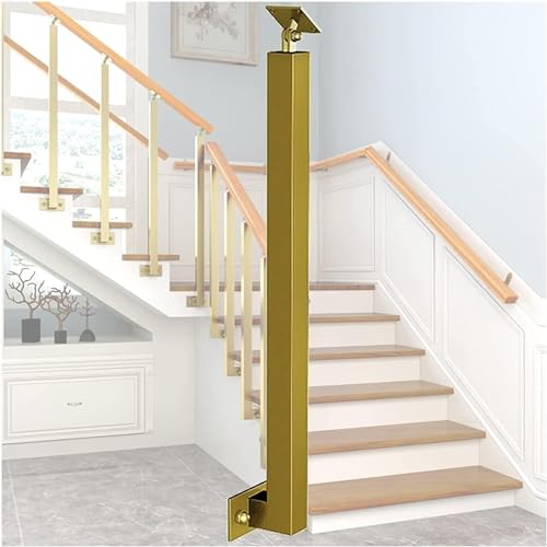 Colonne de support de clôture dorée 85cm pour sécuriser un escalier