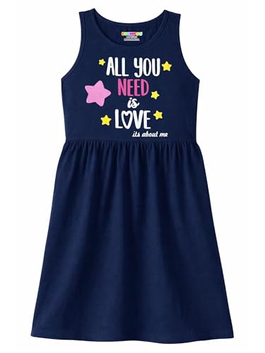 Image of Kuchipoo Girls Sleeveless Cotton Frock Dress | Printed Summer Dresses for Girls | Unicorn, Love & Floral Designs - Pack of 3