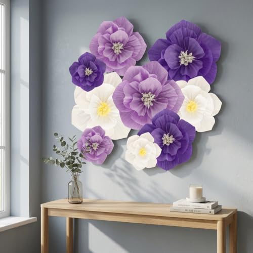 Flores de papel de seda gigantes para transformar paredes sosas 4