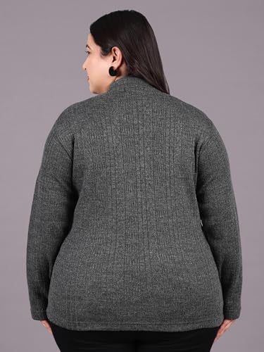 Image of HIFZAA Plus Size Sweater for Womens Woolen Full Sleeve Cardigan 3XL 4XL 5XL 6XL