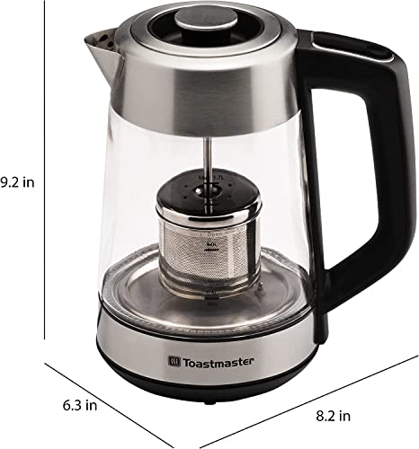 Tetera eléctrica de vidrio Toastmaster 1.7 L miniatura 5