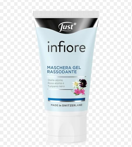 Just Infiore Maschera Gel Rassodante, con Stella Alpina, Rosa Alpina e Tulipano Nero, Made in Switzerland