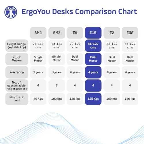 Image of ErgoYou - Electric Height Adjustable Standing Table - Dual Motor 3 Stage - 125 Kg Max Weight Capacity - E15 Series - Ergonomic Sit Stand Computer Desk (Maple, 59 x 29.5 inches)