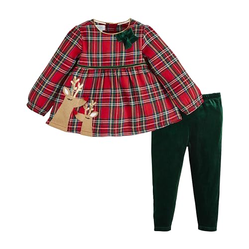 Ensemble tunique et leggings tartan pour fille vêtement écossais automne