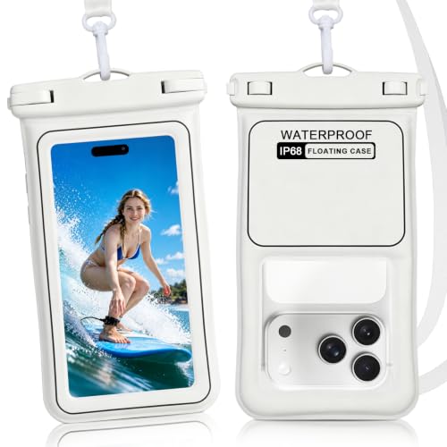 Funda impermeable IP68 blanca para hacer fotos bajo el agua en la playa y piscina