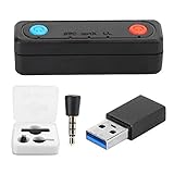 Agatige Bluetooth-Adapter für Switch/Switch Lite/PS4/PC, Drahtloser Bluetooth 5.0-Empfänger Senderadapter 3,5-mm-Buchse für Auto-Musik Audio-Kopfhörerempfänger Freisprecheinrichtung